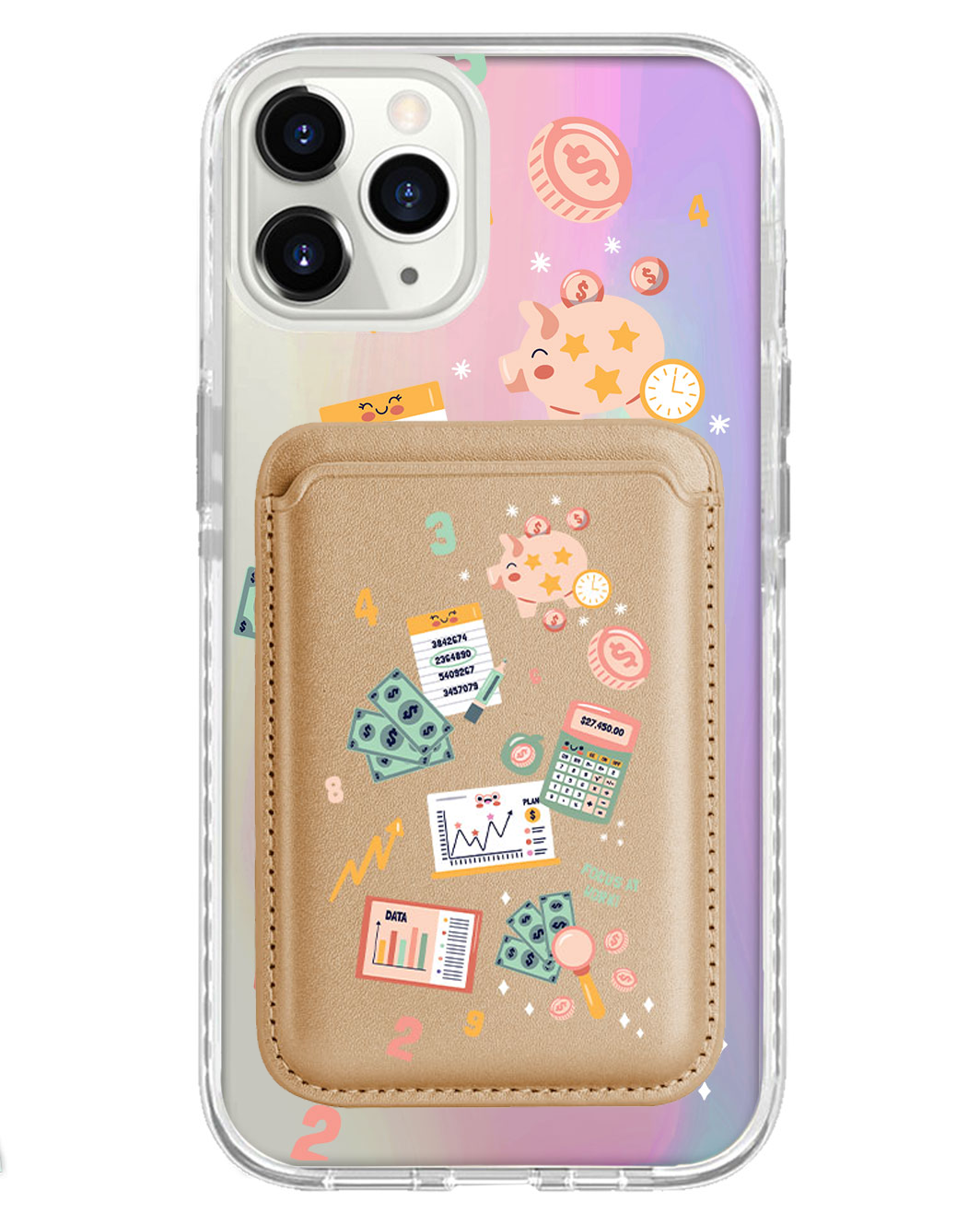 iPhone Magnetic Wallet Holo Case - Finance