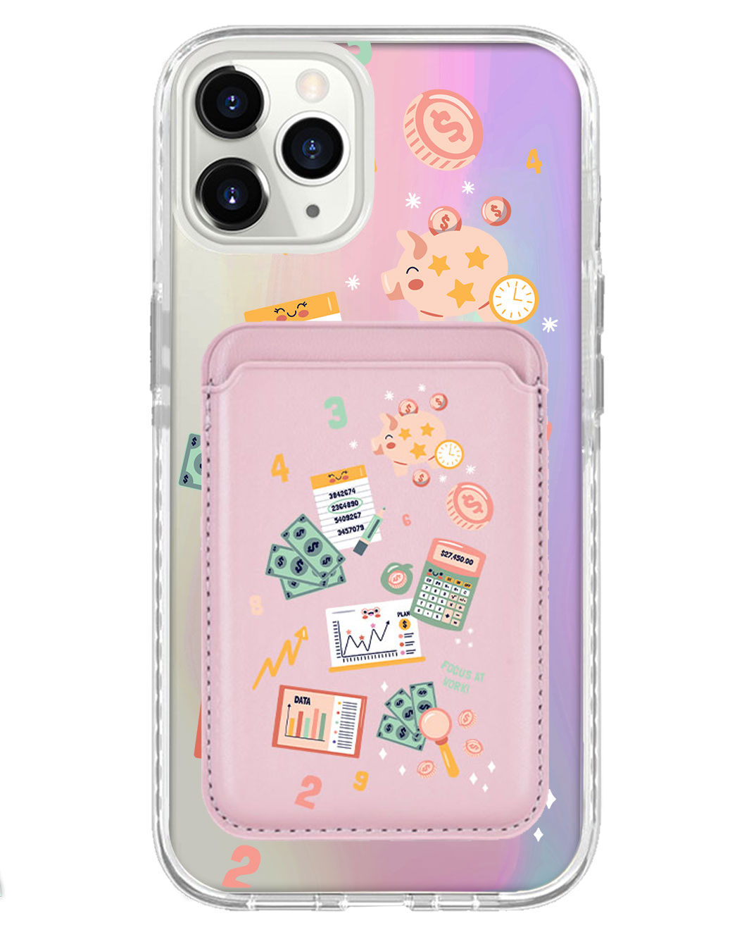 iPhone Magnetic Wallet Holo Case - Finance