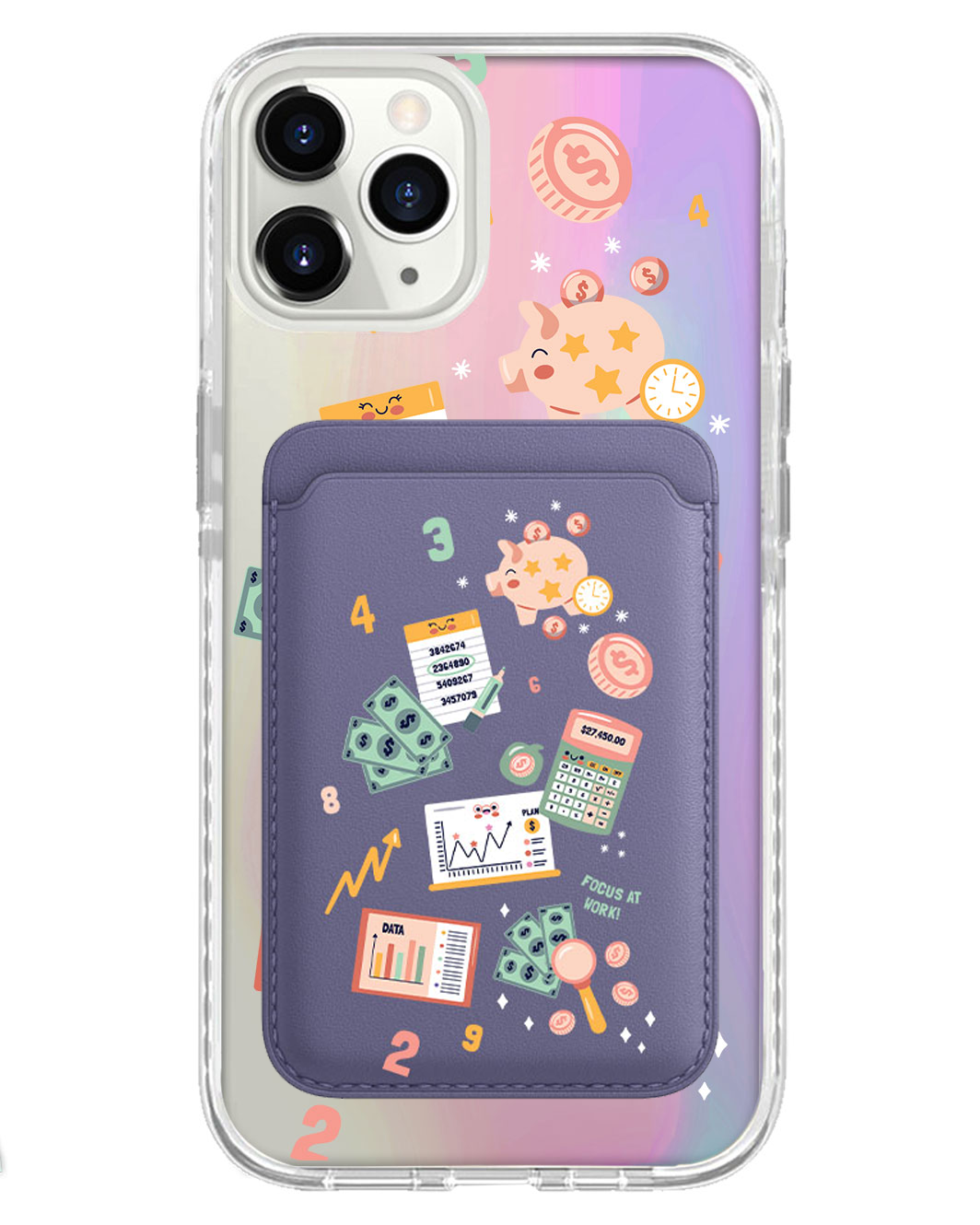iPhone Magnetic Wallet Holo Case - Finance