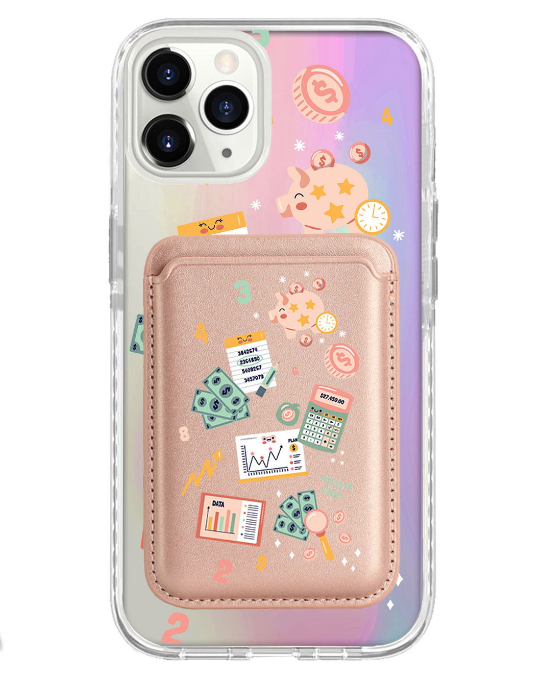 iPhone Magnetic Wallet Holo Case - Finance