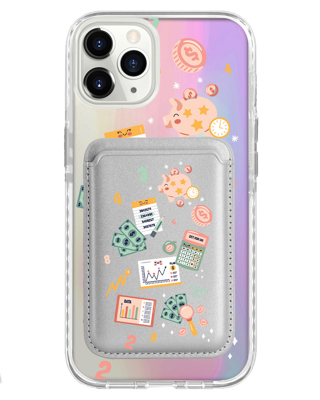 iPhone Magnetic Wallet Holo Case - Finance