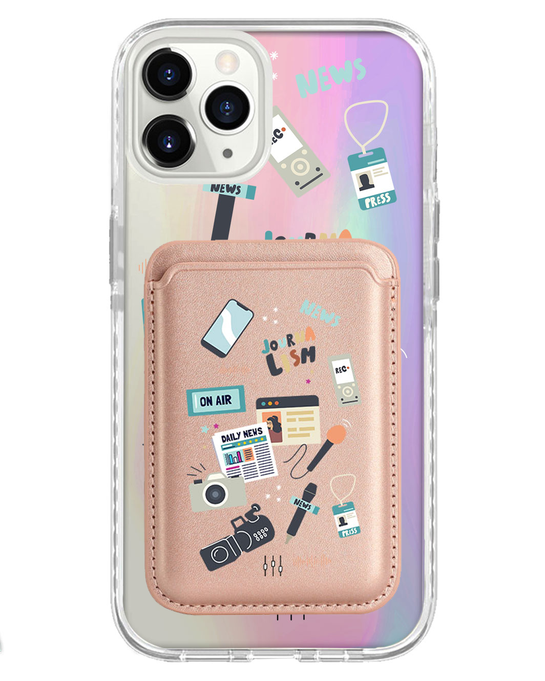 iPhone Magnetic Wallet Holo Case - Journalism