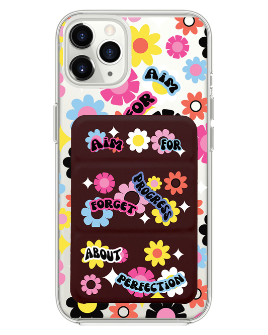 iPhone Magnetic Trifold Wallet Case - Aims Progress Not Perfection