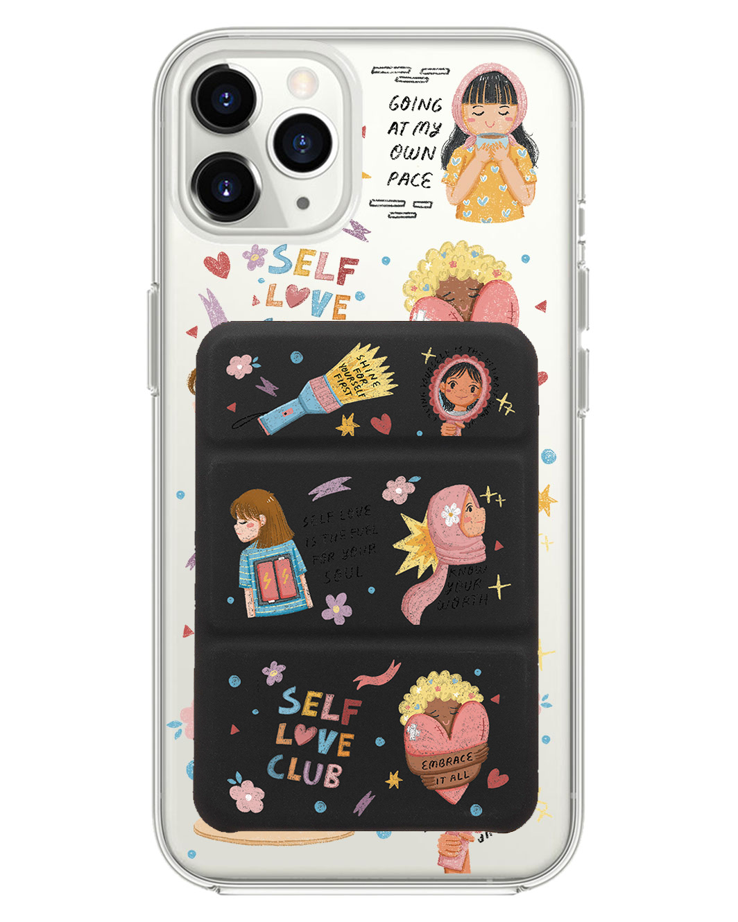 iPhone Magnetic Trifold Wallet Case - Self Love Club