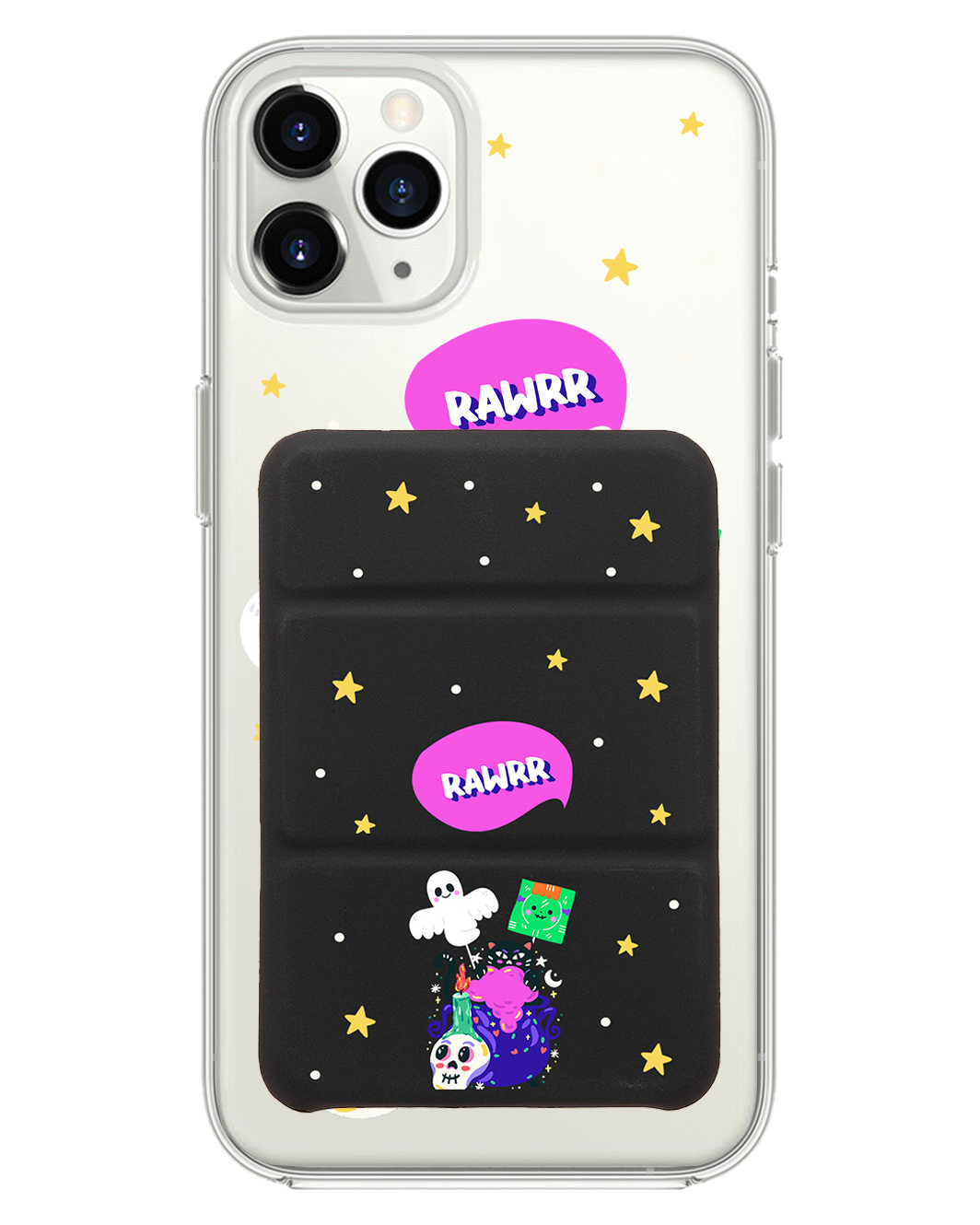 iPhone Magnetic Trifold Wallet Case - Cat Monster