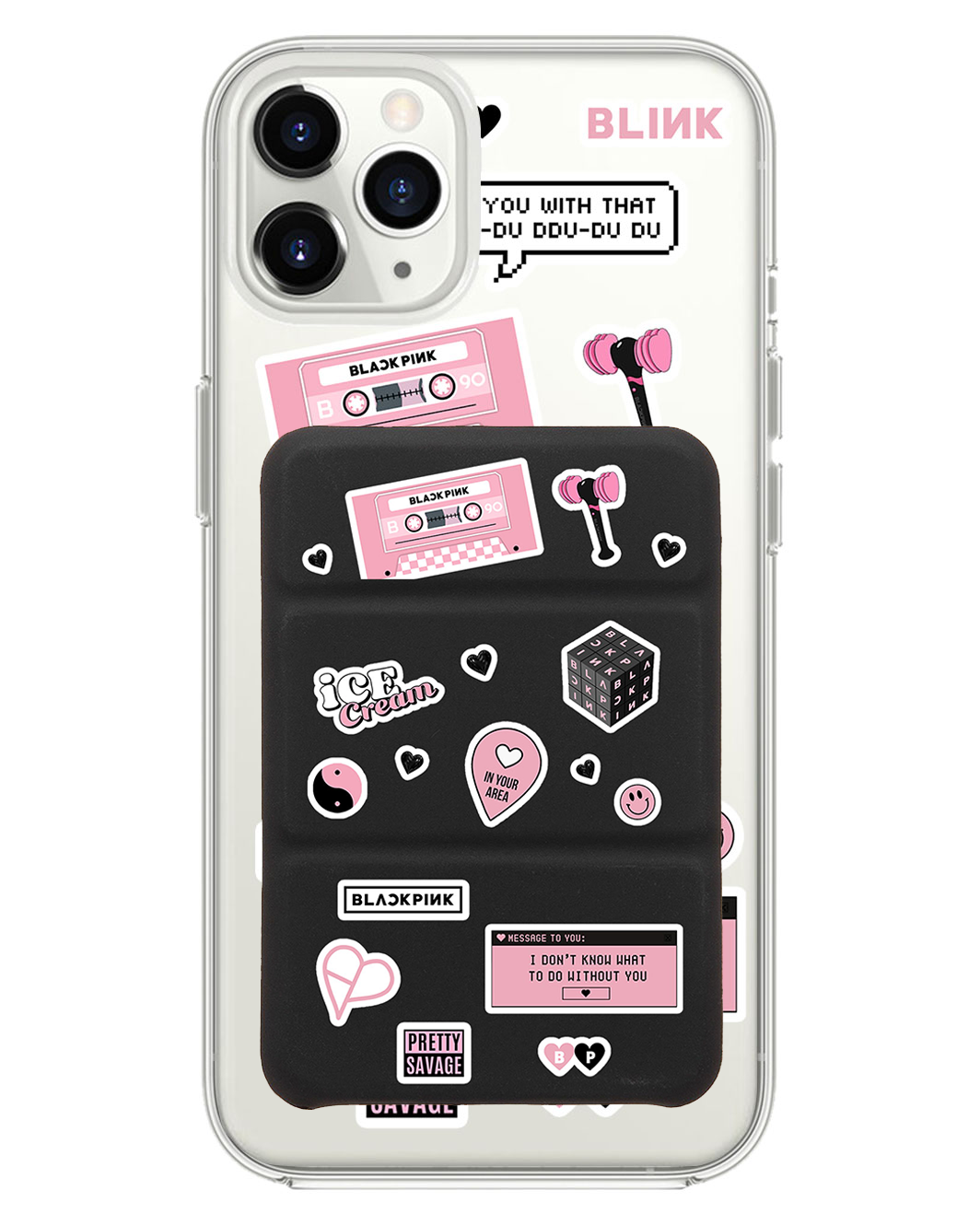 iPhone Magnetic Trifold Wallet Case - Blackpink Sticker Pack