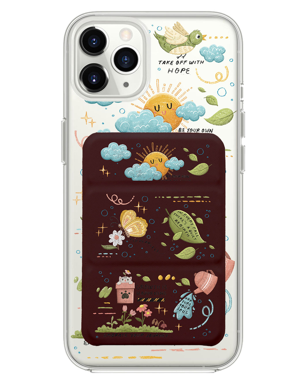 iPhone Magnetic Trifold Wallet Case - Growth