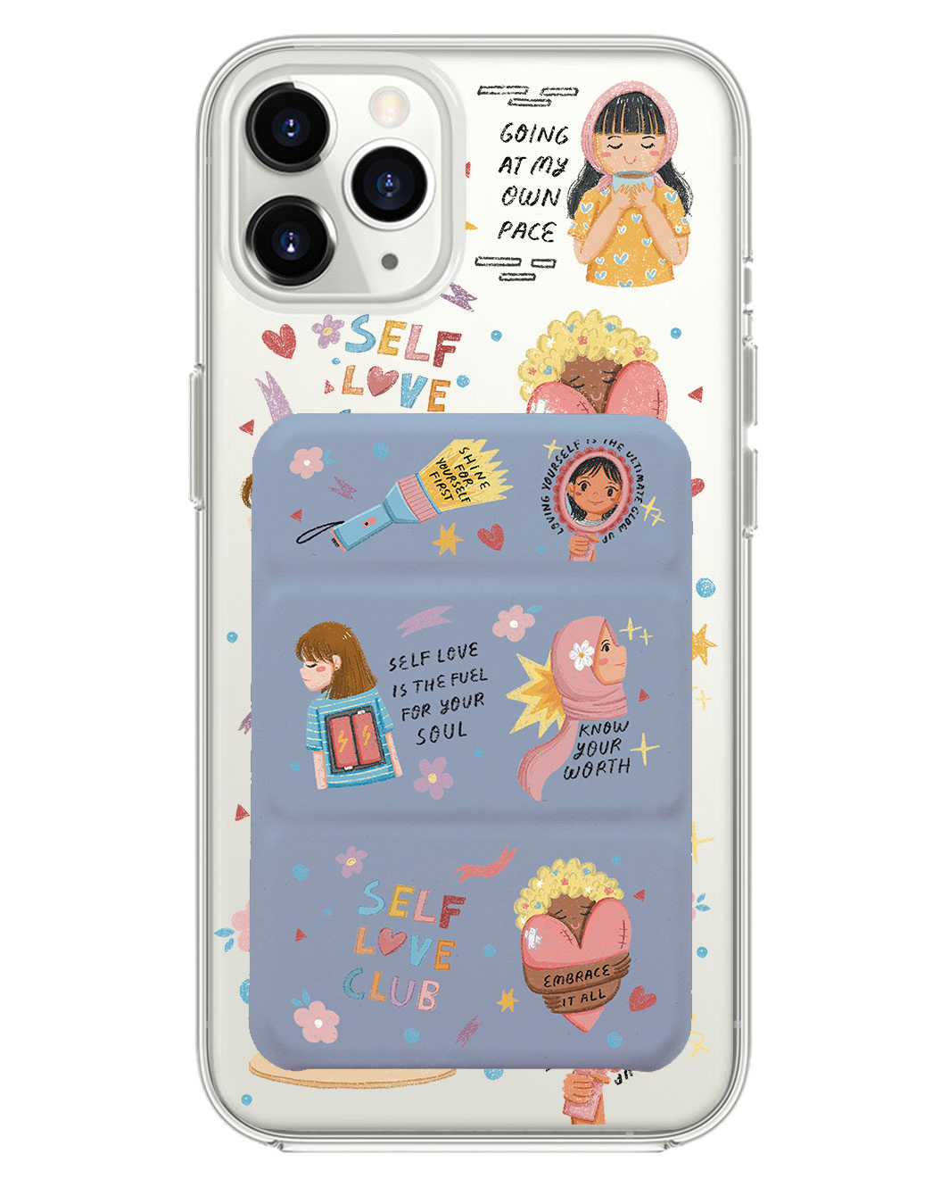 iPhone Magnetic Trifold Wallet Case - Self Love Club