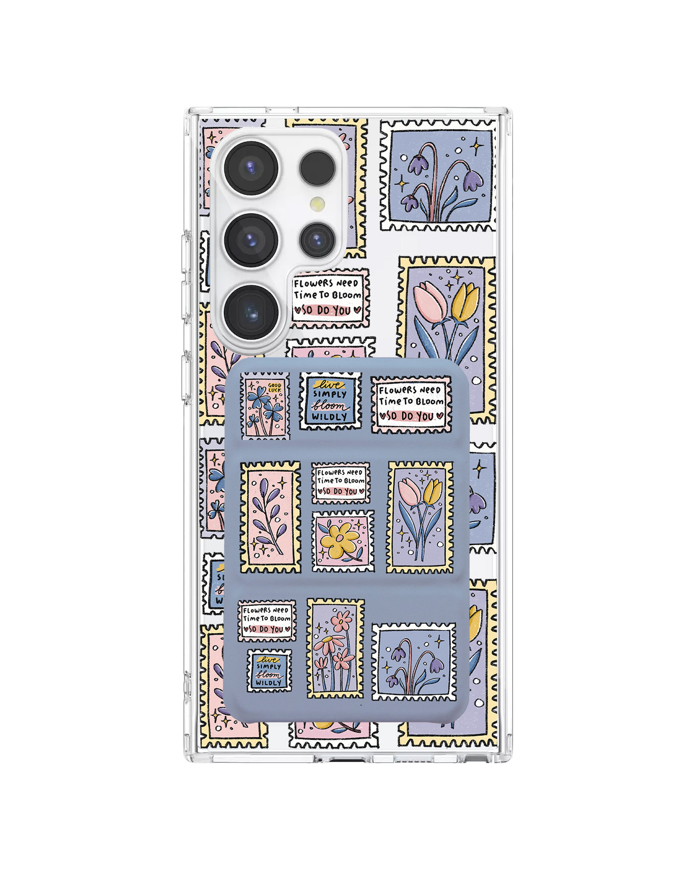 Android Magnetic Trifold Wallet Case - Time to Bloom
