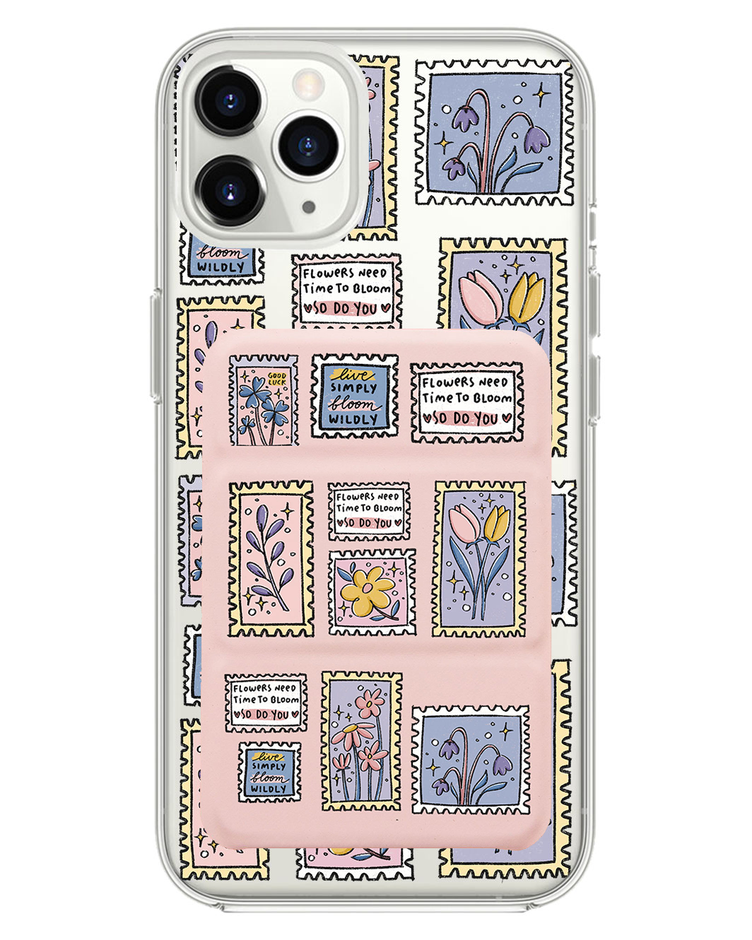 iPhone Magnetic Trifold Wallet Case - Time to Bloom