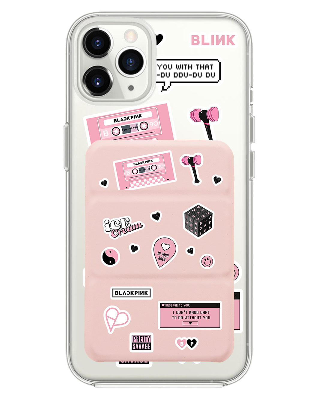 iPhone Magnetic Trifold Wallet Case - Blackpink Sticker Pack