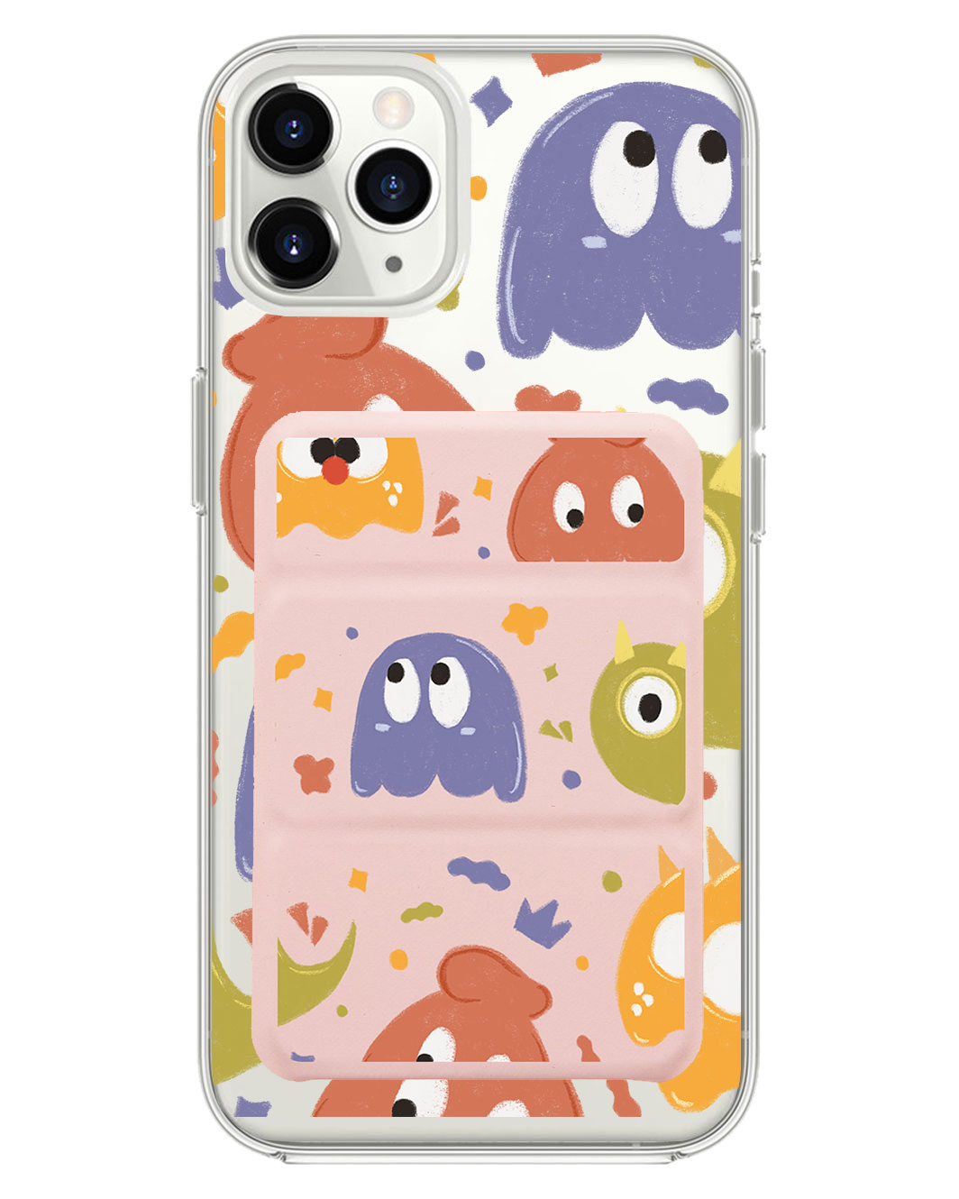 iPhone Magnetic Trifold Wallet Case - Cute Monster 1.0