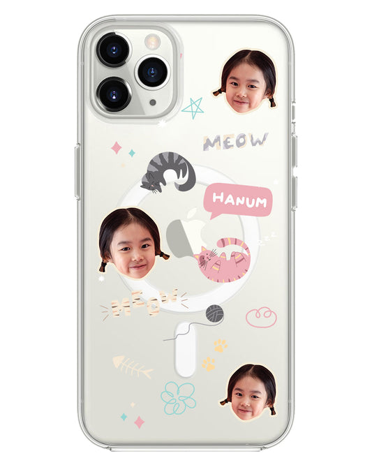 Magsafe Case - Face Grid Kitty