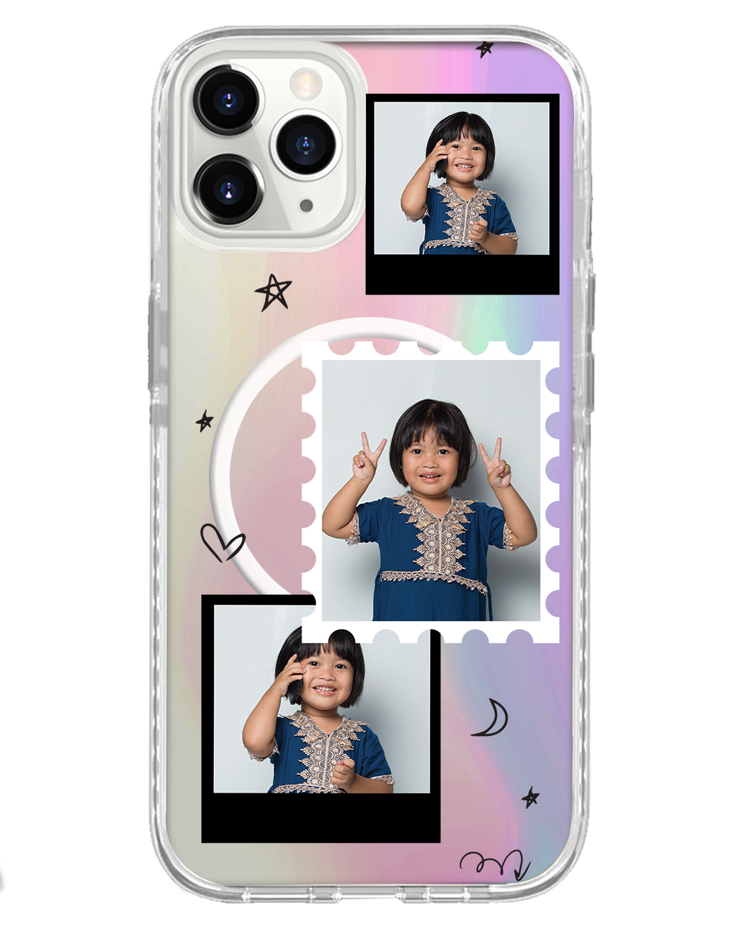 iPhone Rearguard Holo - Face Grid Black Polaroid