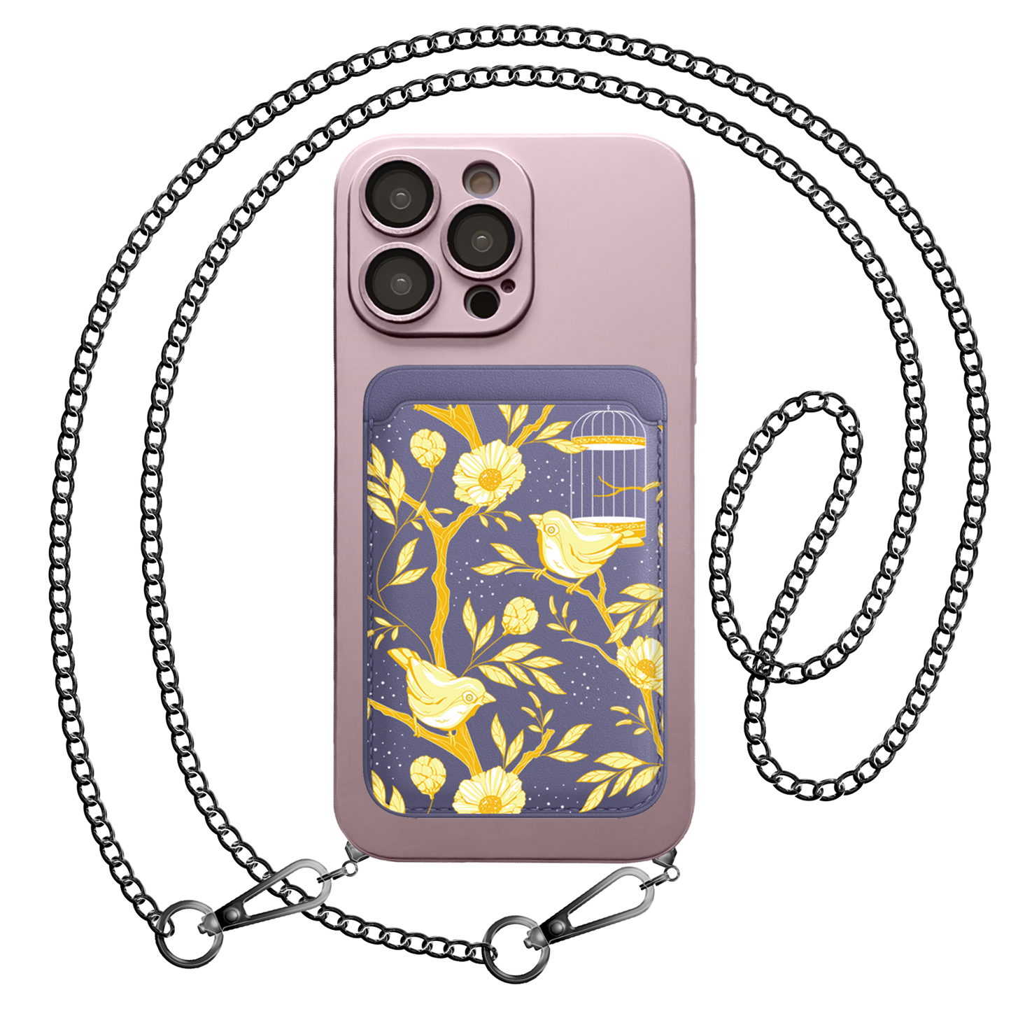 iPhone Magnetic Wallet Silicone Case - Lovebird Monochrome 2.0