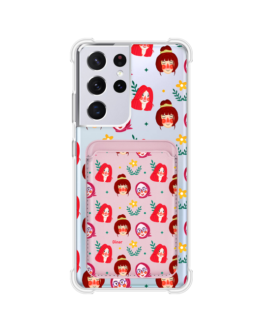 Android Magnetic Wallet Case - Lovely Faces