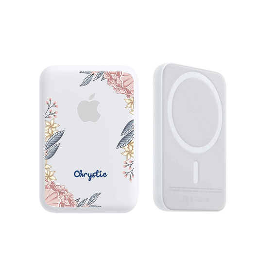 Magnetic Wireless Powerbank - Pink Florals