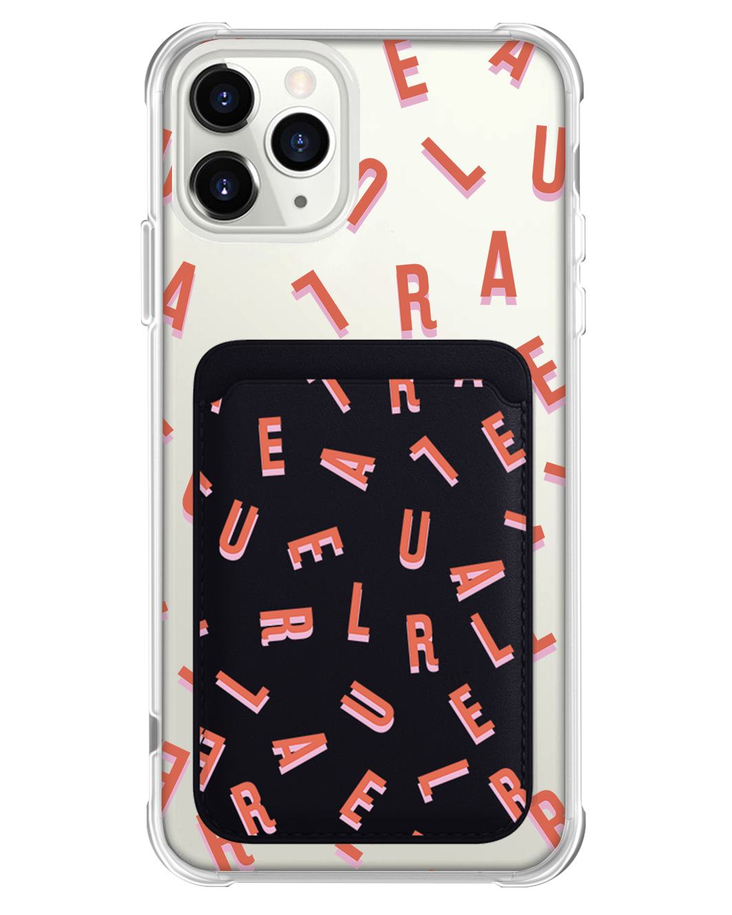 iPhone Magnetic Wallet Case - CUSTOM MONOGRAM 1.0 Coral