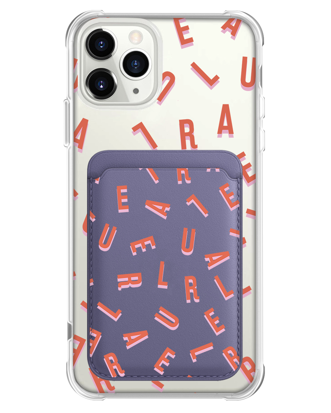 iPhone Magnetic Wallet Case - CUSTOM MONOGRAM 1.0 Coral