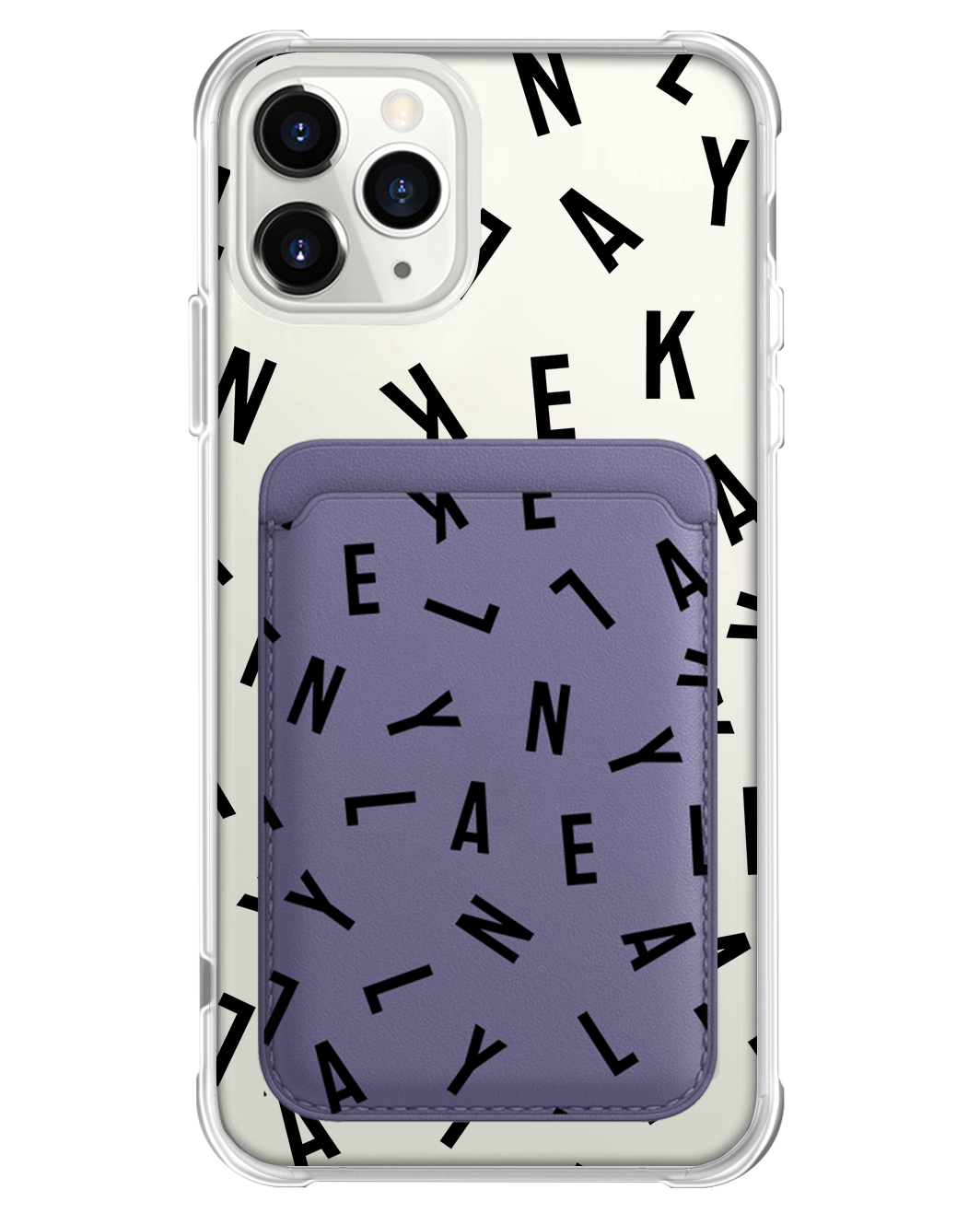 iPhone Magnetic Wallet Case - CUSTOM MONOGRAM 1.0 Noir