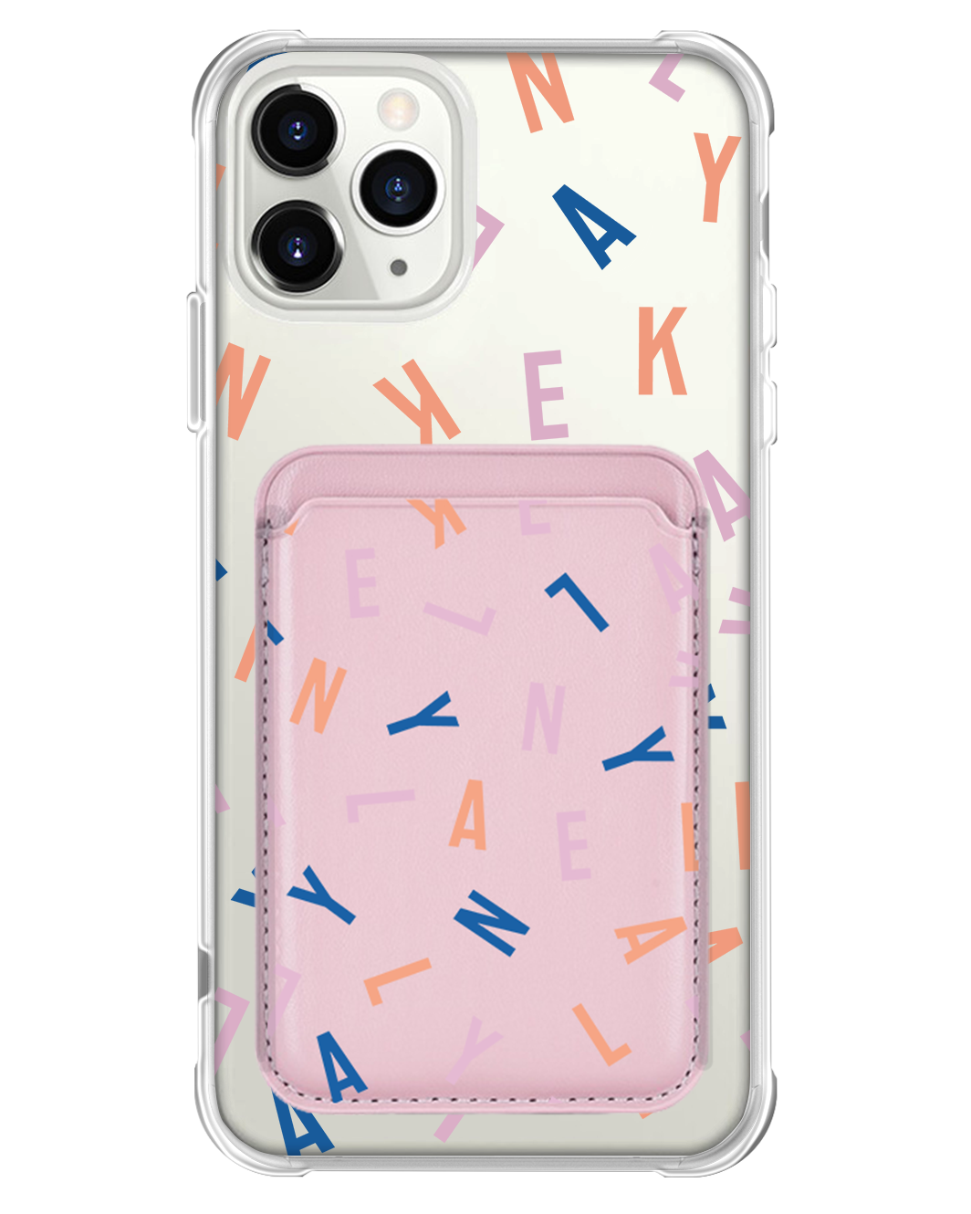 iPhone Magnetic Wallet Case - CUSTOM MONOGRAM 1.0 Rainbow