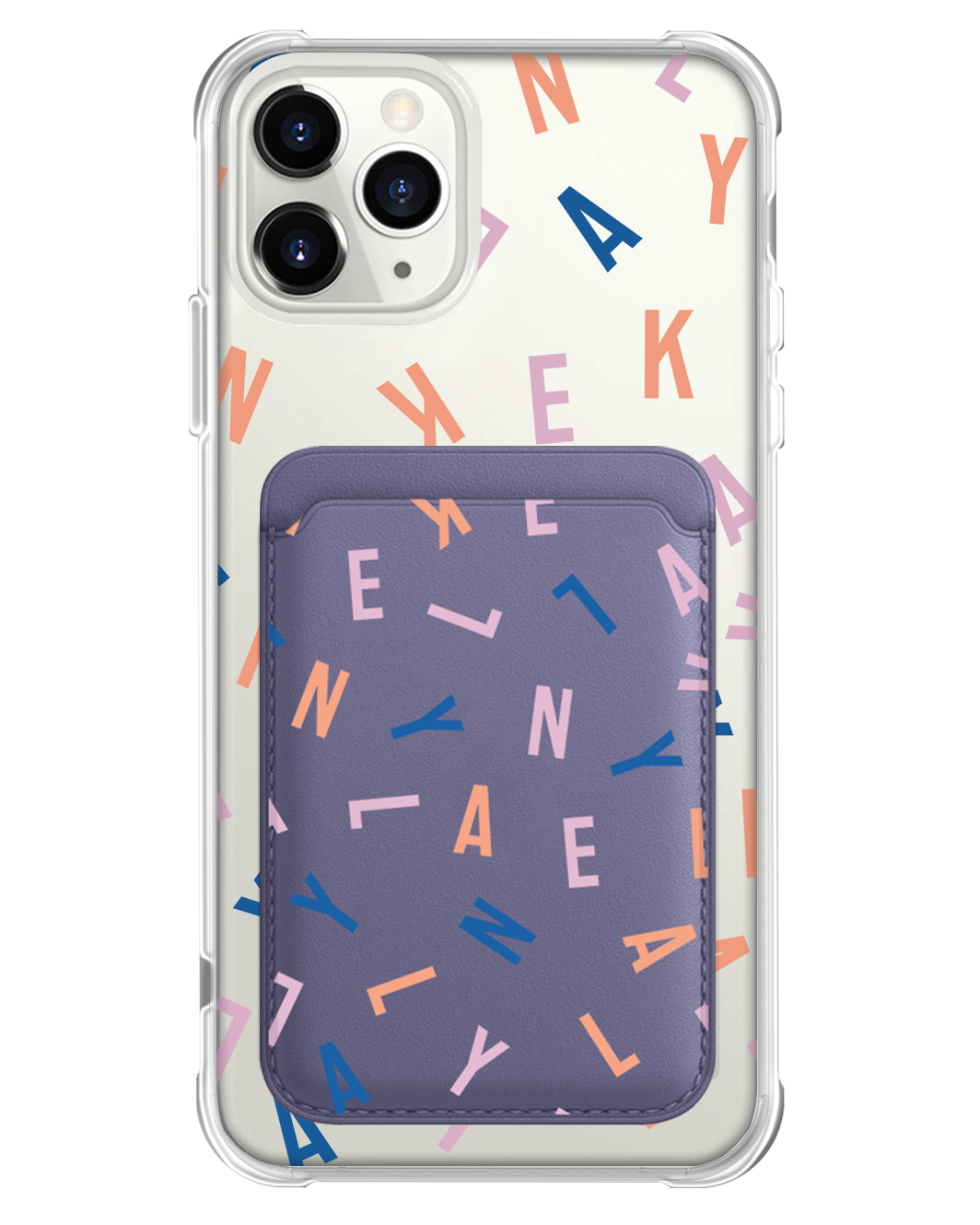 iPhone Magnetic Wallet Case - CUSTOM MONOGRAM 1.0 Rainbow