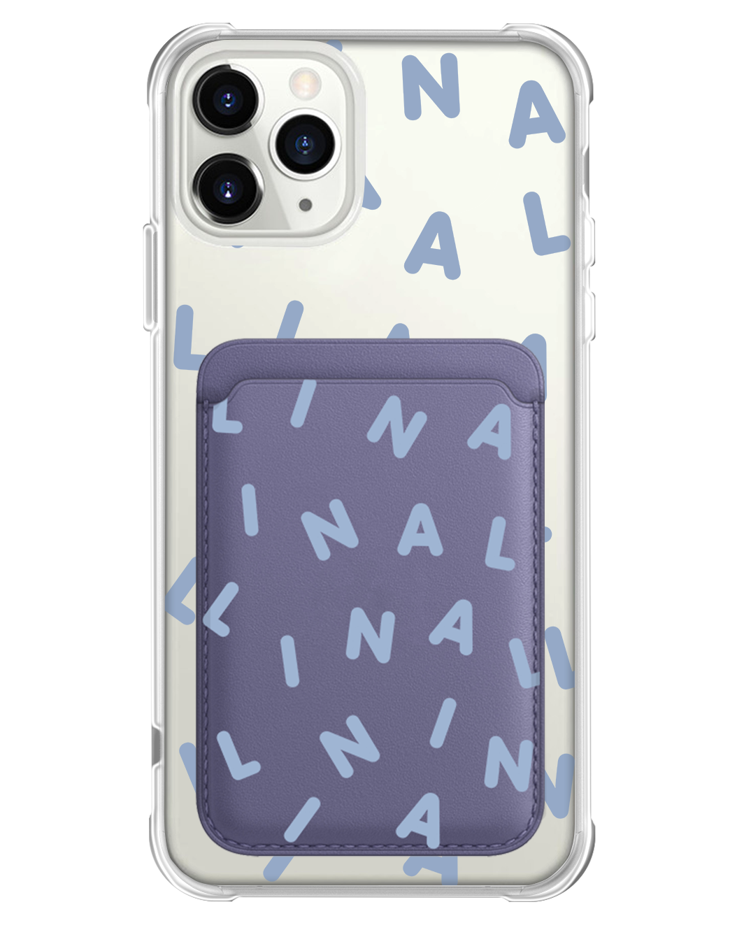 iPhone Magnetic Wallet Case - CUSTOM MONOGRAM 2.0 Blue