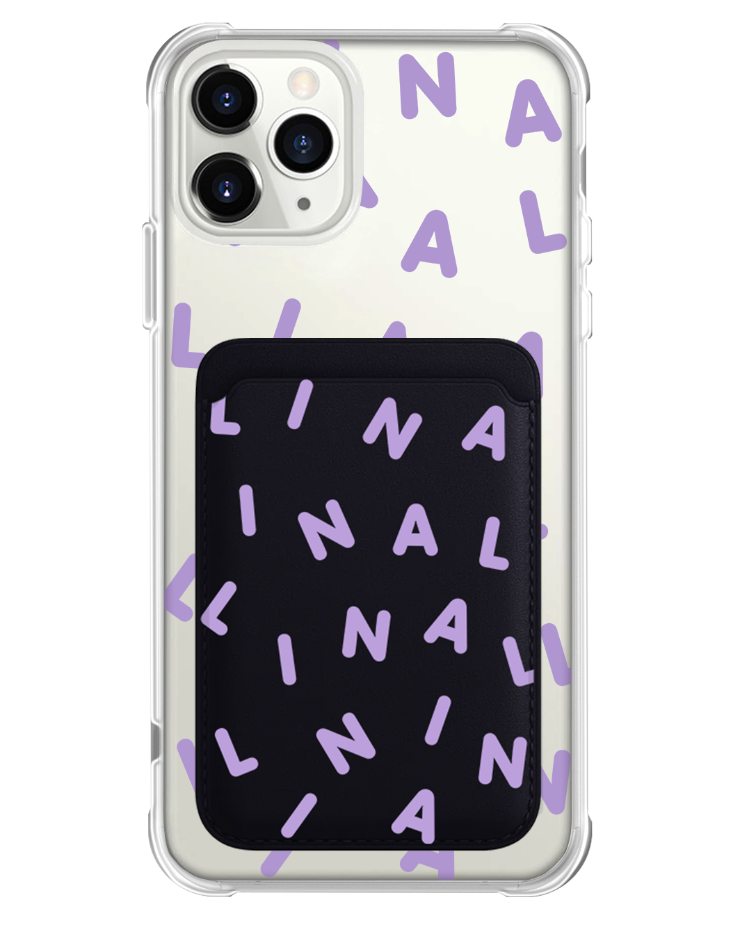 iPhone Magnetic Wallet Case - CUSTOM MONOGRAM 2.0 Lilac