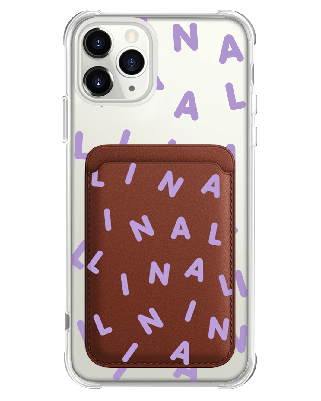 iPhone Magnetic Wallet Case - CUSTOM MONOGRAM 2.0 Lilac
