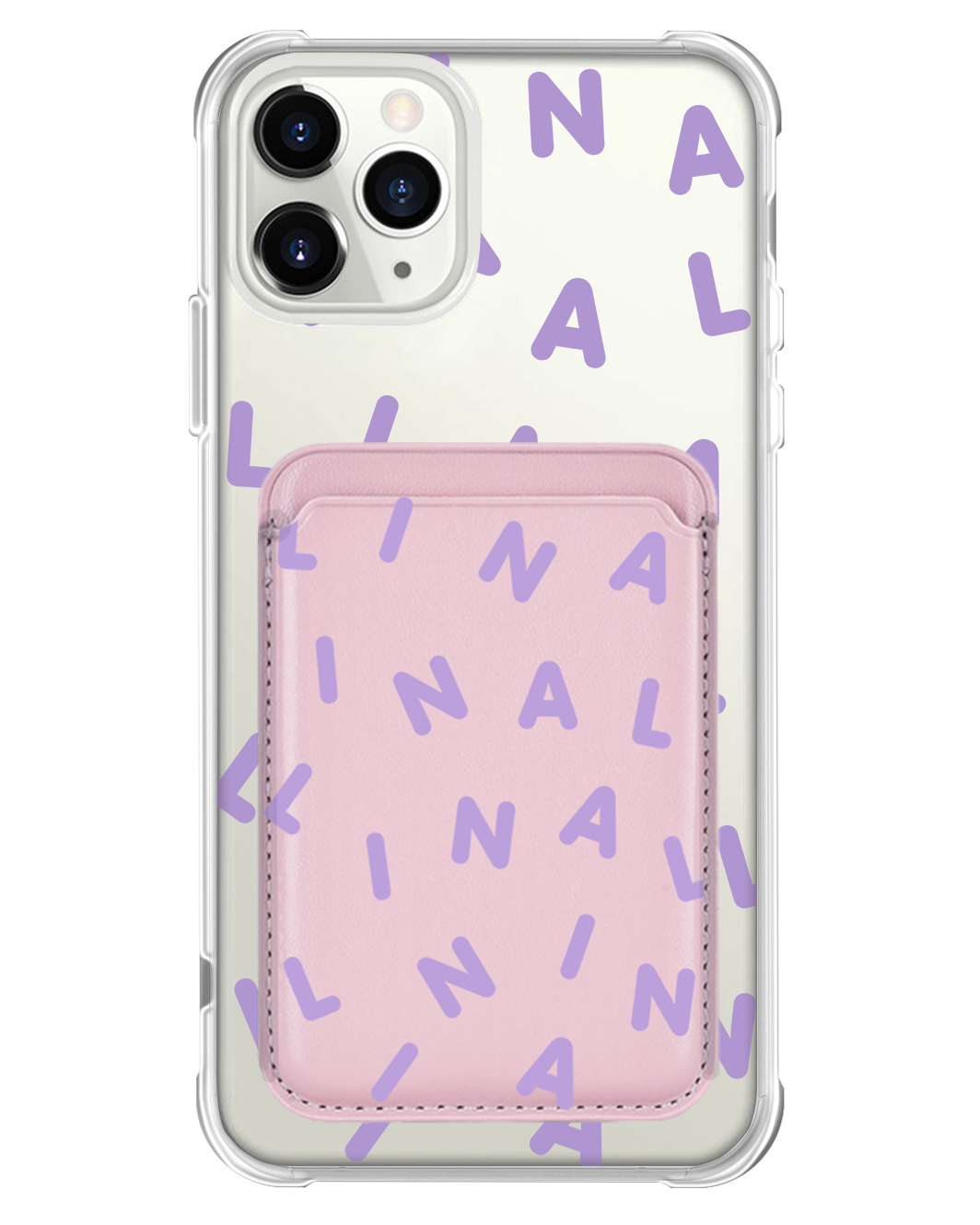 iPhone Magnetic Wallet Case - CUSTOM MONOGRAM 2.0 Lilac
