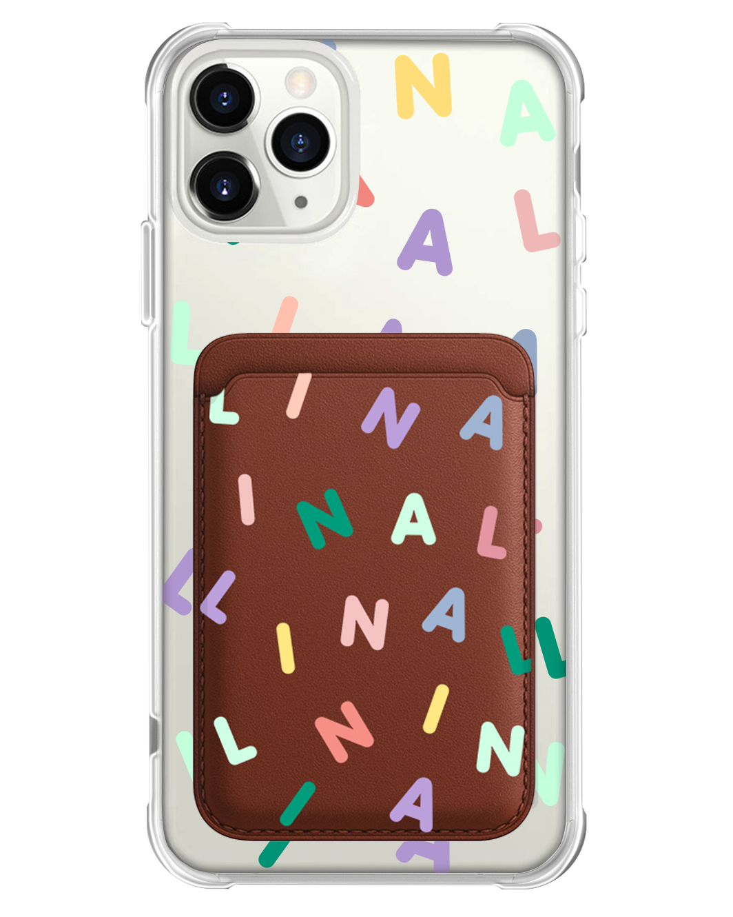 iPhone Magnetic Wallet Case - CUSTOM MONOGRAM 2.0 Rainbow