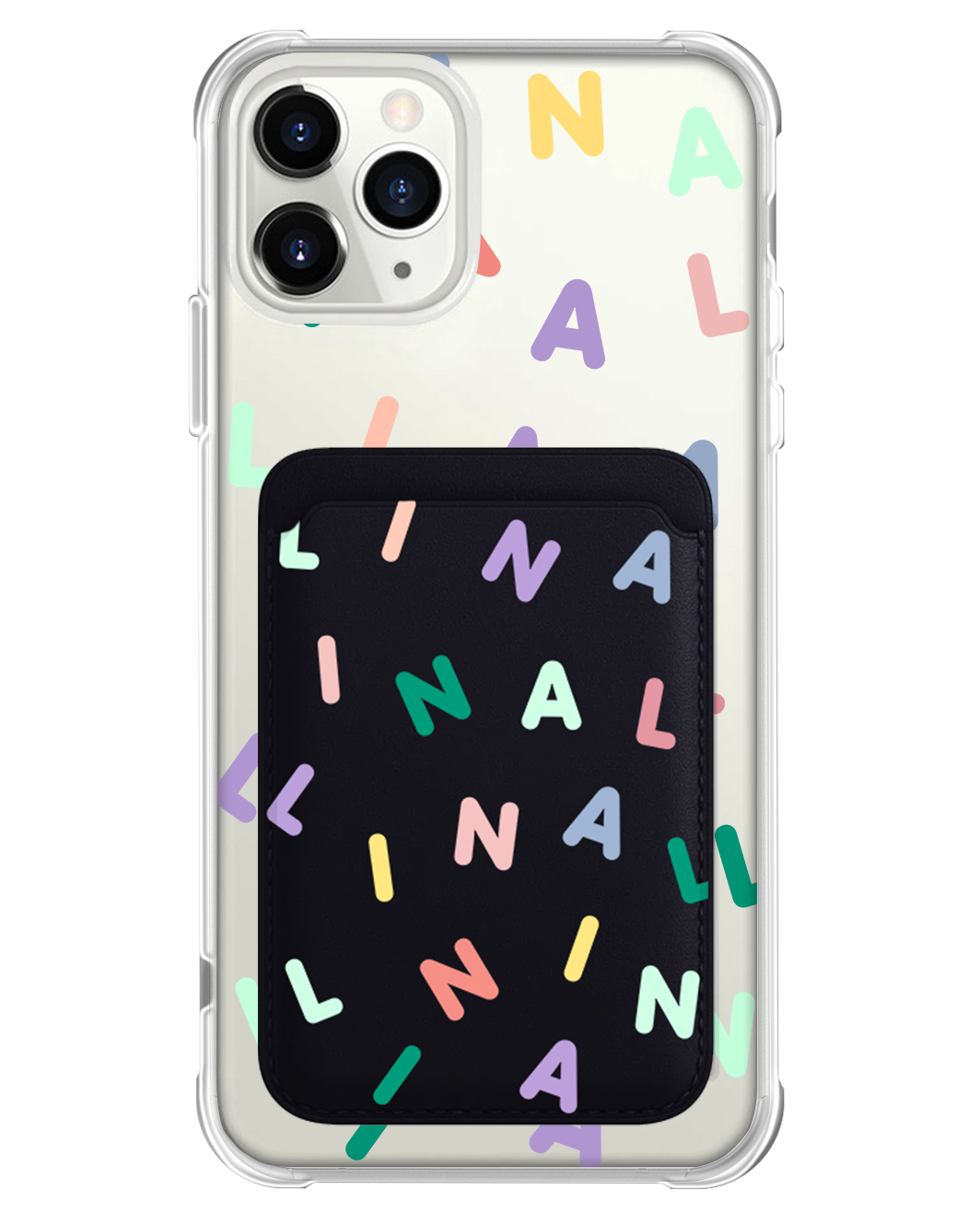 iPhone Magnetic Wallet Case - CUSTOM MONOGRAM 2.0 Rainbow