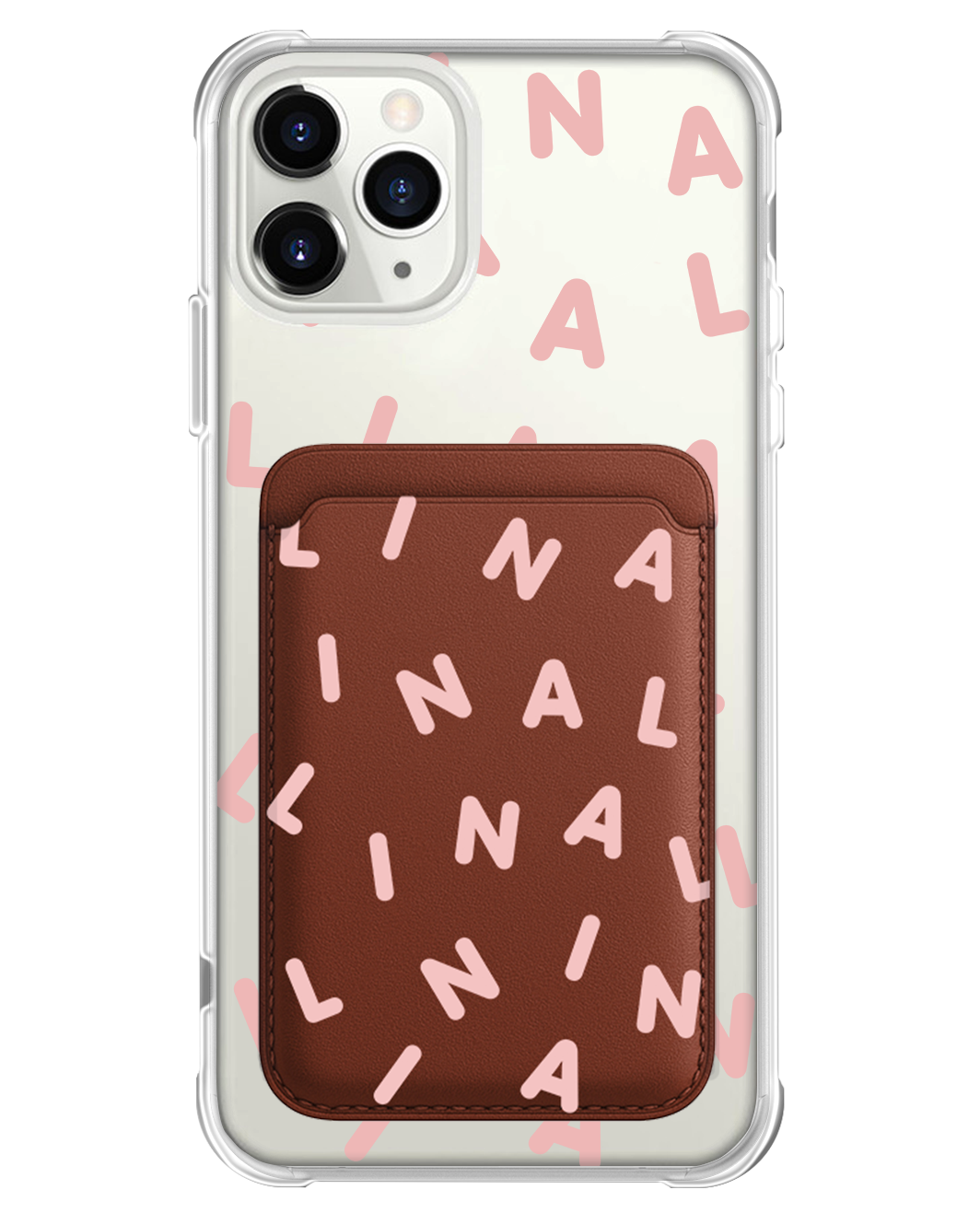 iPhone Magnetic Wallet Case - CUSTOM MONOGRAM 2.0 Rosewater