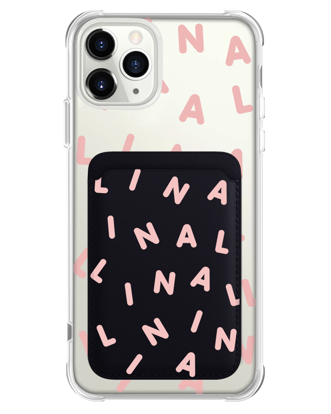 iPhone Magnetic Wallet Case - CUSTOM MONOGRAM 2.0 Rosewater