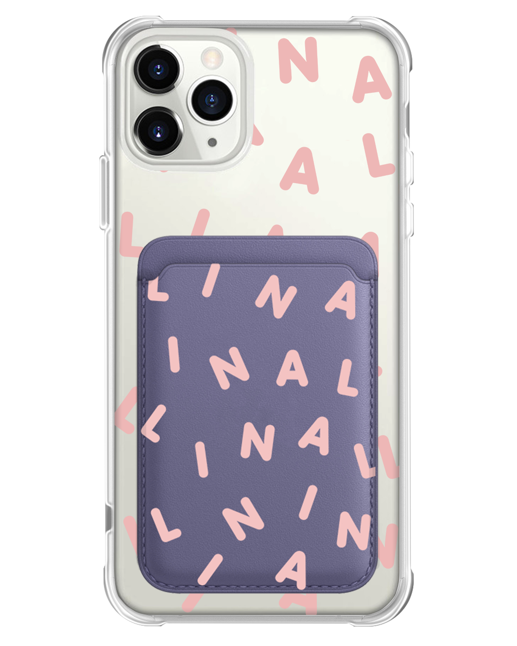 iPhone Magnetic Wallet Case - CUSTOM MONOGRAM 2.0 Rosewater