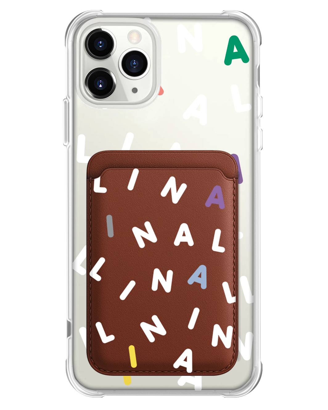 iPhone Magnetic Wallet Case - CUSTOM MONOGRAM 2.0 White