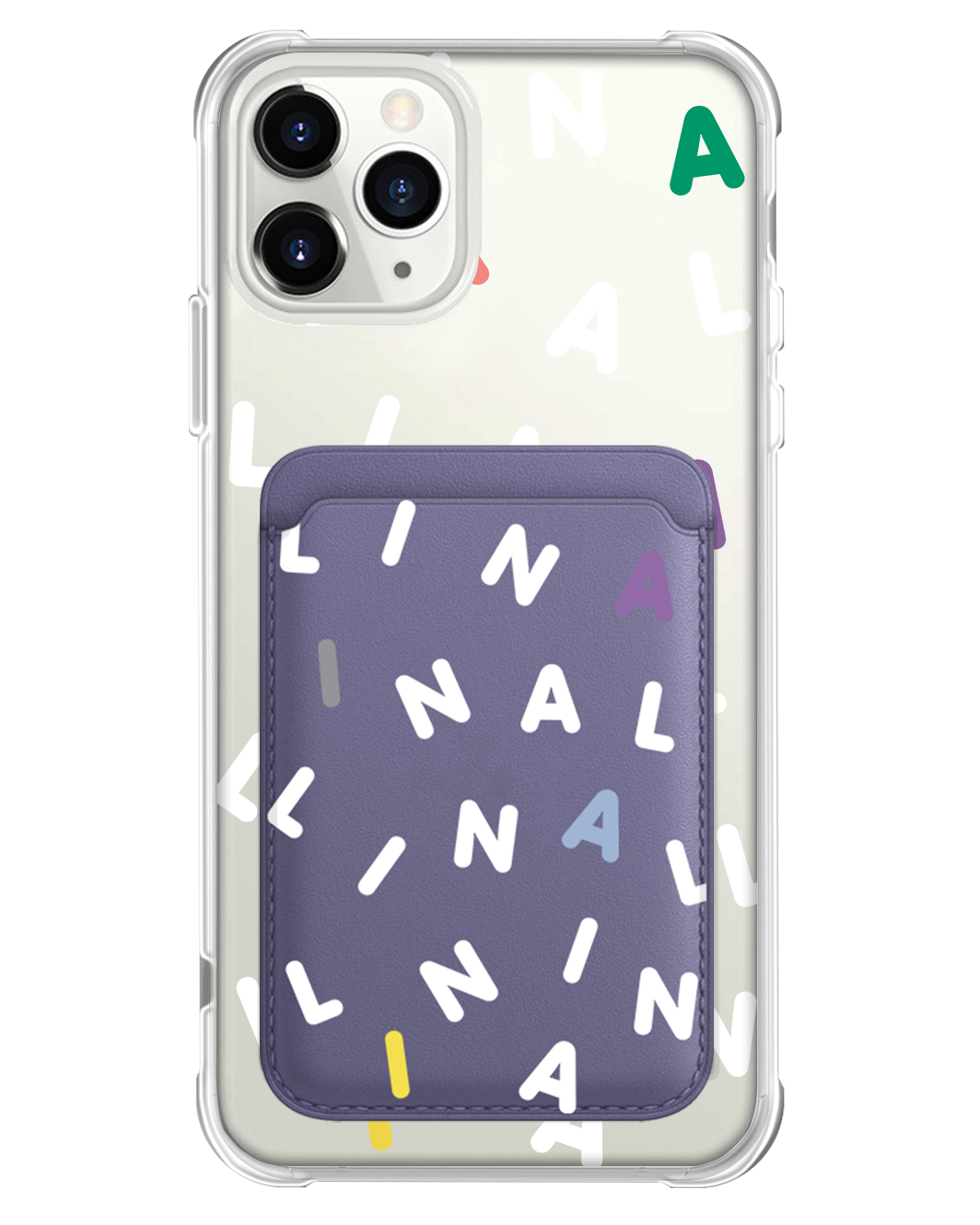 iPhone Magnetic Wallet Case - CUSTOM MONOGRAM 2.0 White