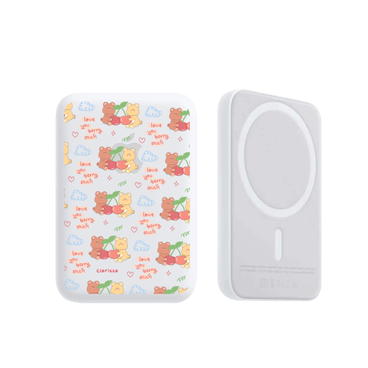Magnetic Wireless Powerbank - Cherry Bear