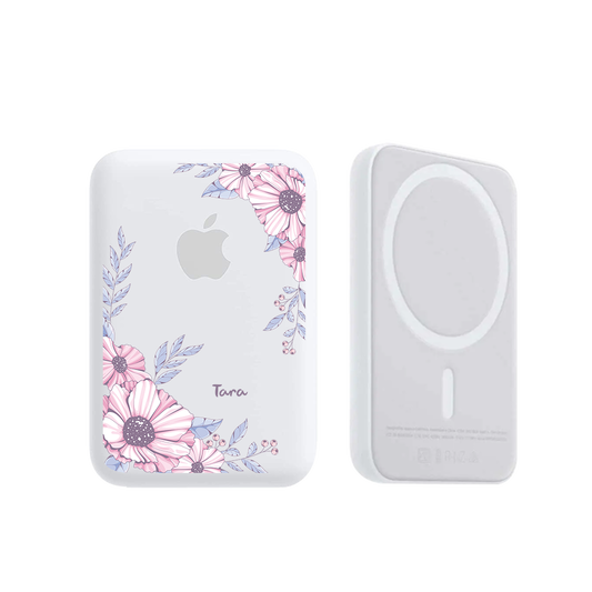 Magnetic Wireless Powerbank - Pink Blossom