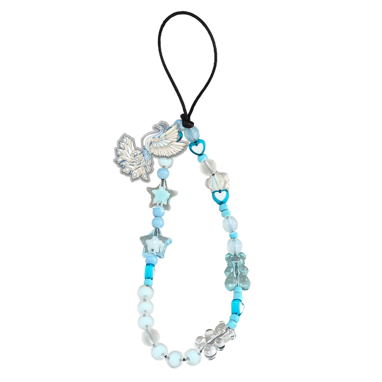 Beaded Strap with Acrylic Charm - Peacock 5.0