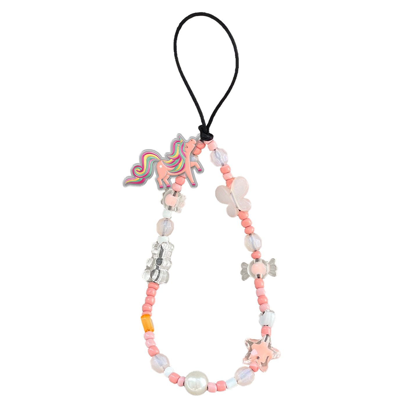 Beaded Strap with Acrylic Charm - Pegasus in Fairytale