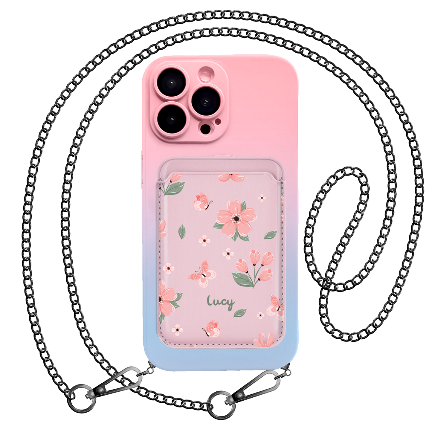 iPhone Magnetic Wallet Silicone Case - Pink Delight
