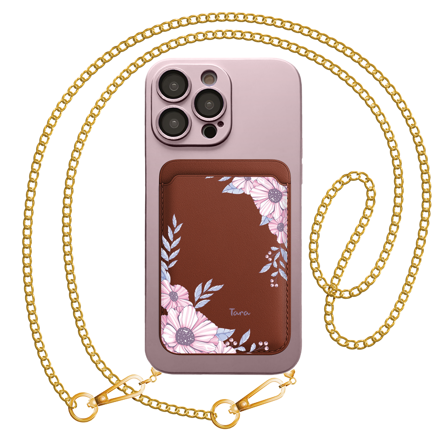 iPhone Magnetic Wallet Silicone Case - Pink Blossom