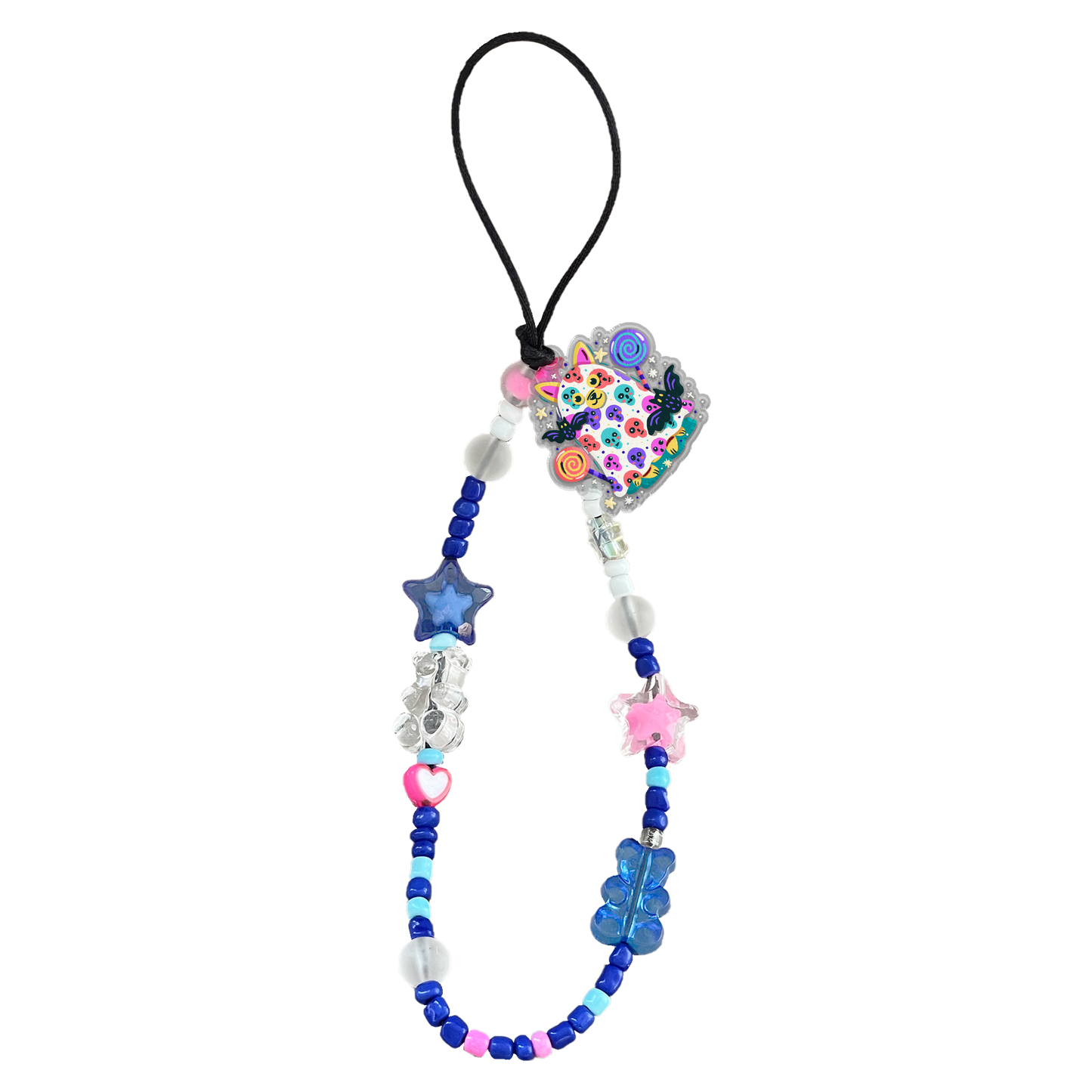 Beaded Strap with Acrylic Charm - Puppy Monster