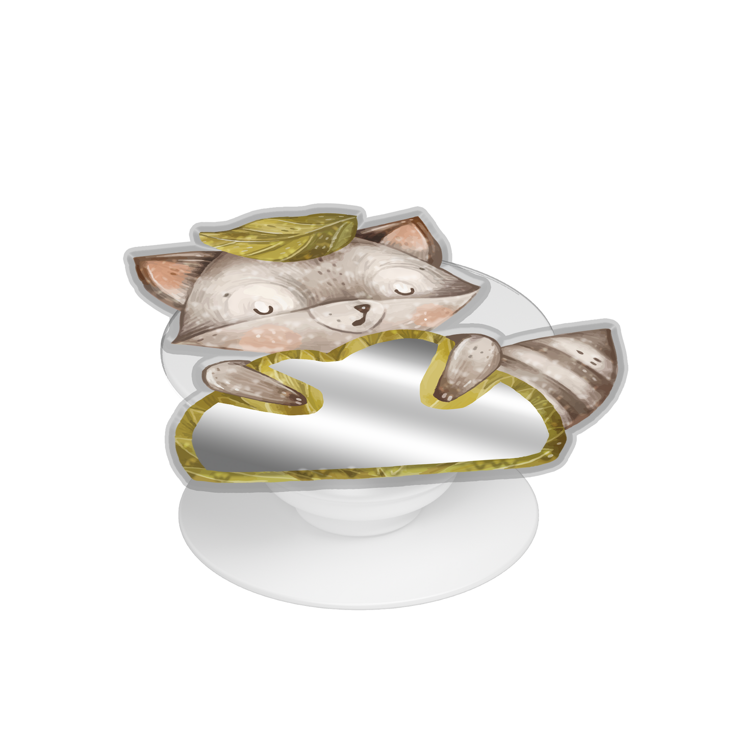 Pop Up Grip Mirror - Racoon & Friends