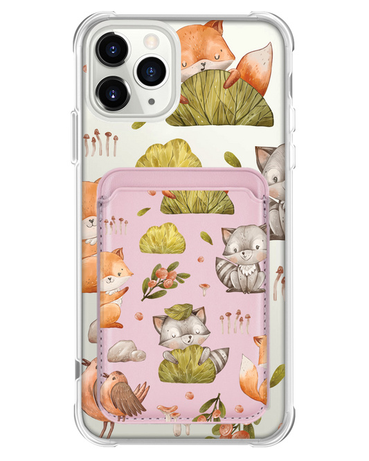 iPhone Magnetic Wallet Case - Racoon and Friends