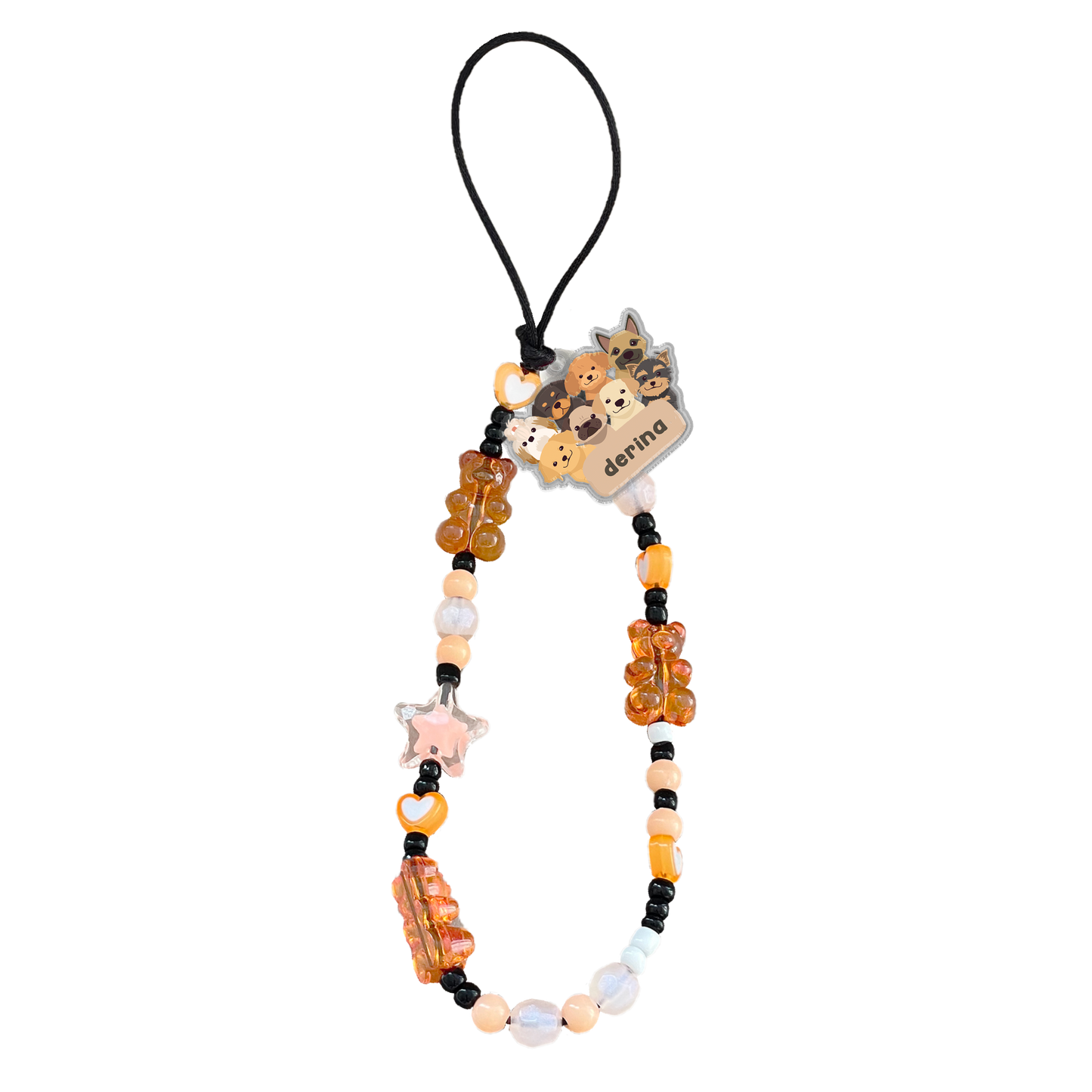 Beaded Strap with Acrylic Charm - Ruff Family