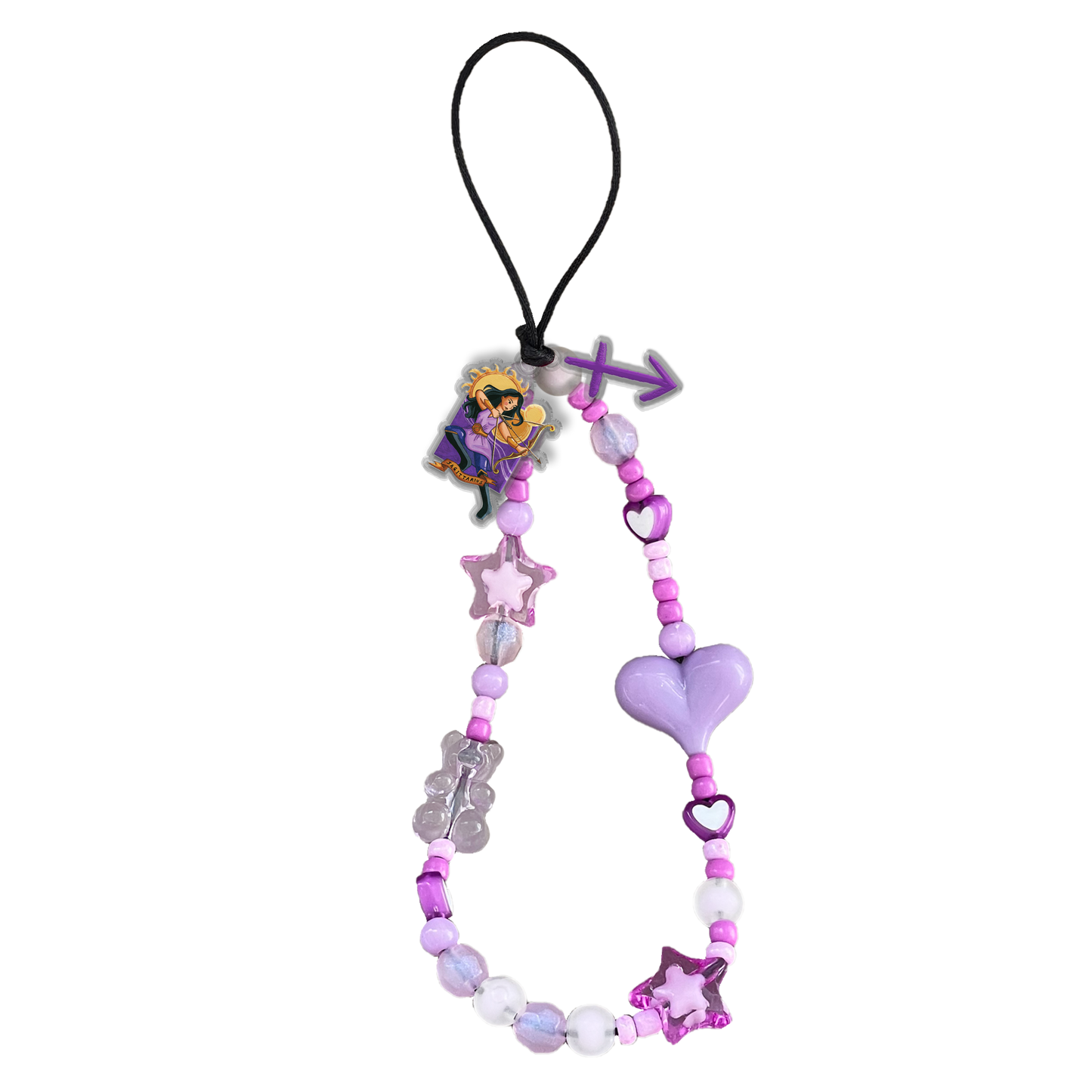 Beaded Strap with Acrylic Charm - Sagitarius