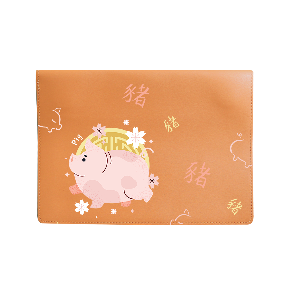 Vegan Leather Sleeve - Pig (Chinese Zodiac / Shio)