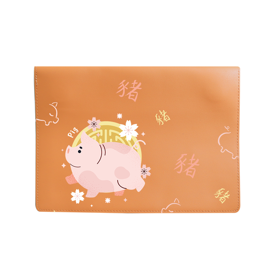 Vegan Leather Sleeve - Pig (Chinese Zodiac / Shio)